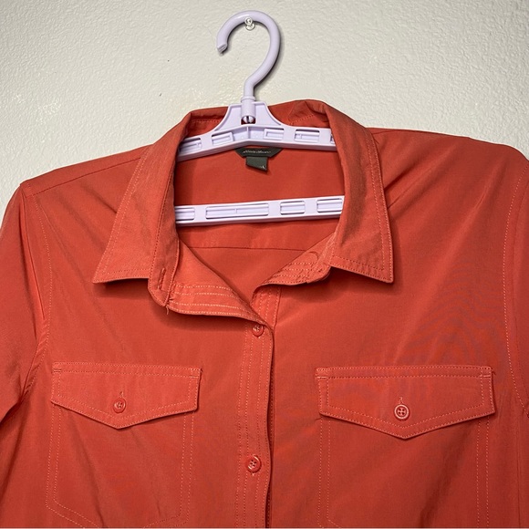 Eddie Bauer | Women's Orange button down shirt Size L - Picture 2 of 10